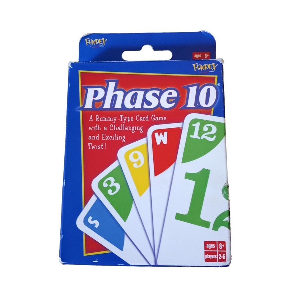 Phase 10 Card Game By Fundex A Rummy Type Card Game with a Twist Complete 2004